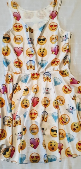 Dresses | Emoji Fit And Flare Dress | Poshmark